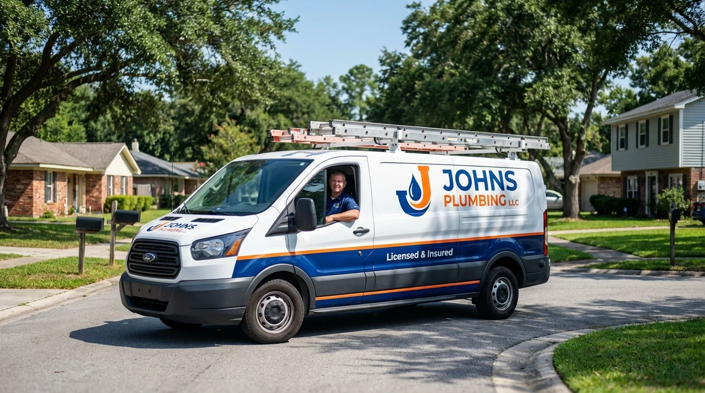 Johns Plumbing LLC service van in San Luis Obispo, CA