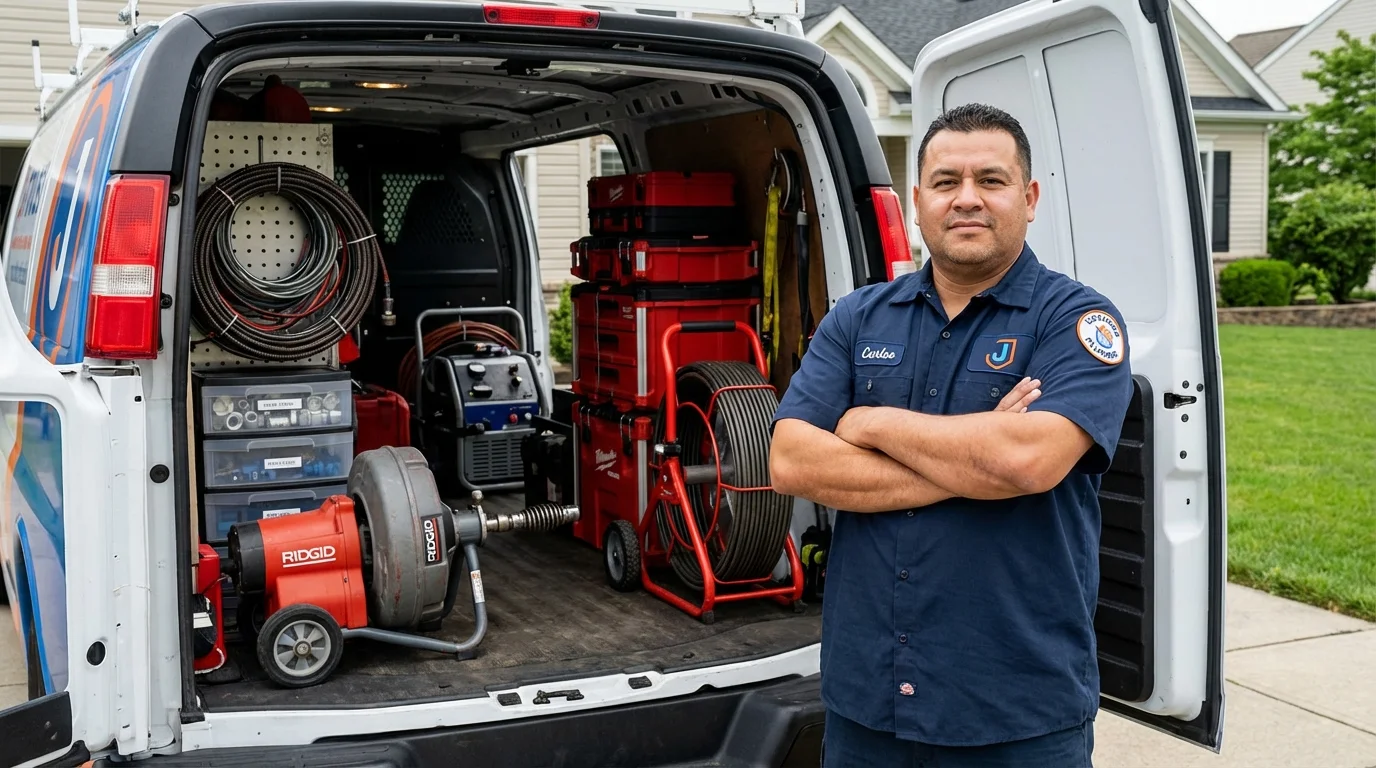 Professional drain cleaning equipment and Johns Plumbing LLC plumber in San Luis Obispo