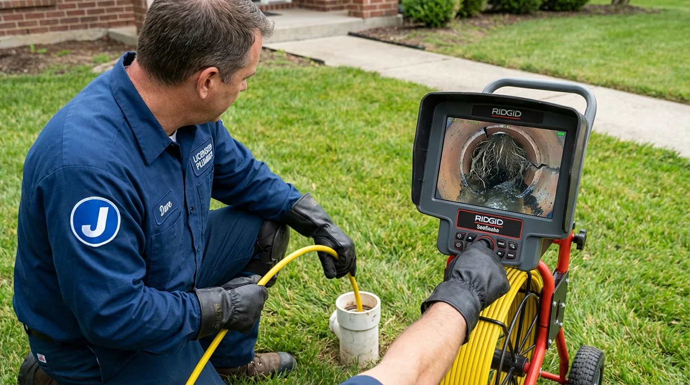 Sewer camera inspection being performed by Johns Plumbing LLC in San Luis Obispo