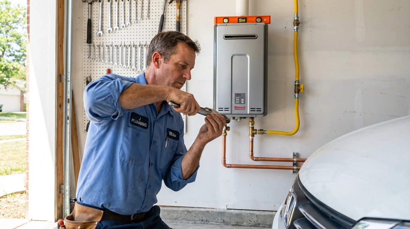 Tankless water heater installation by a Johns Plumbing LLC plumber in San Luis Obispo